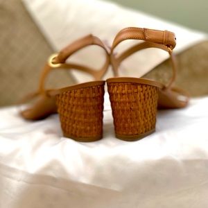 Brand new  never worn Salvatore Faragamo size 10B tan sandal 2.5” block heel